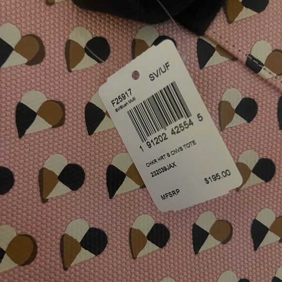 Coach checkered heart tote bag. - Picture 3 of 3